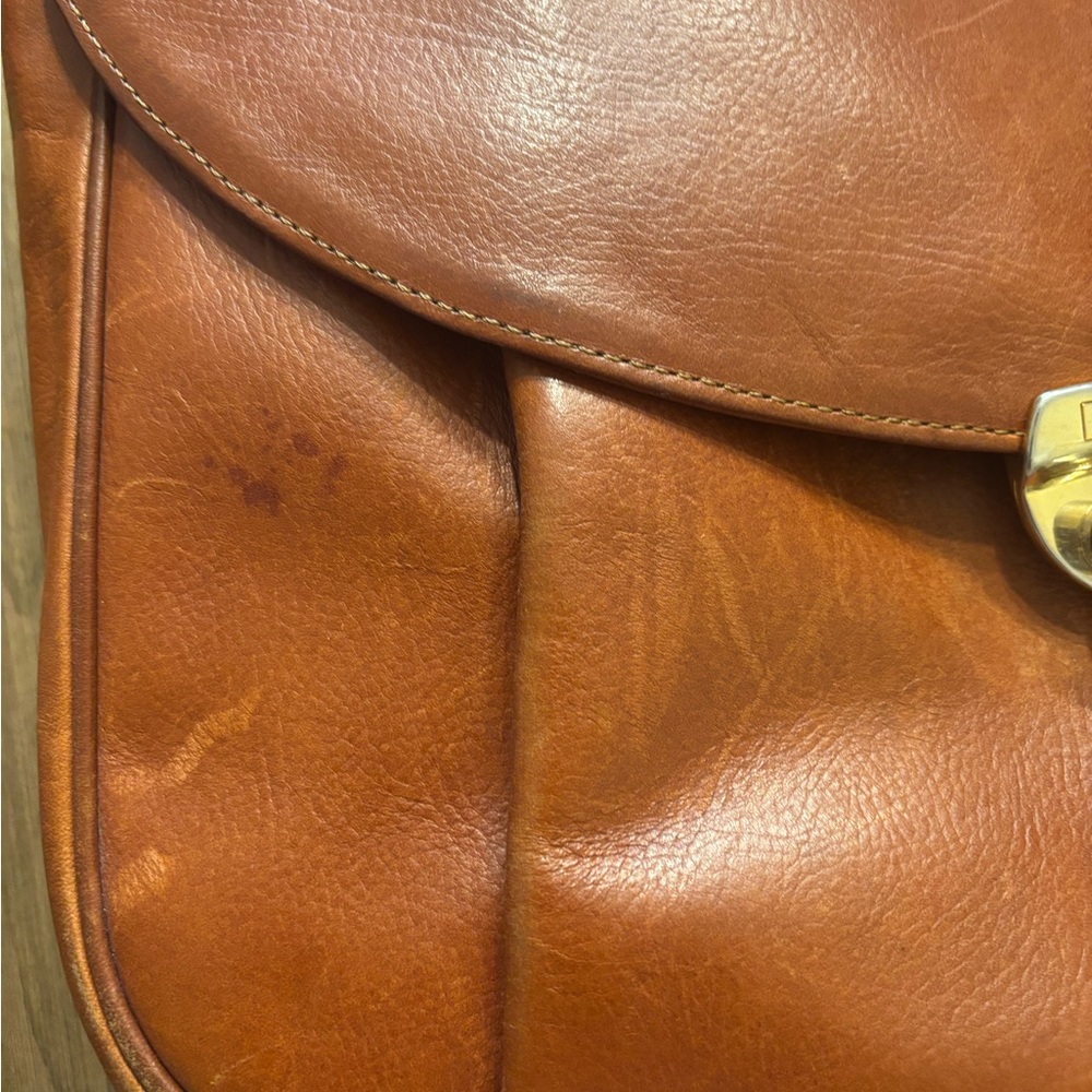 Vintage French Company Brown Leather Messenger Style Bag c1995 - Picture 6 of 10